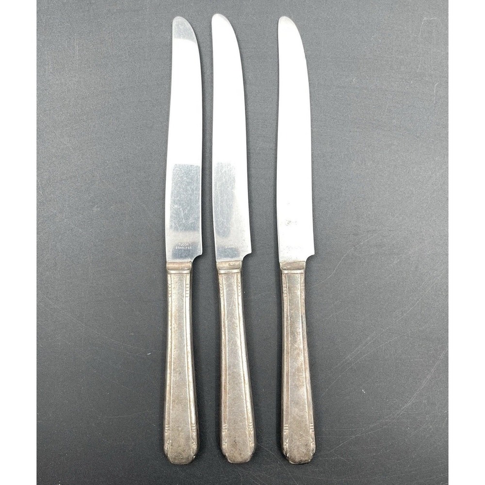 Oneida Community Elaine‎ 1926 Silverplate Hollow Handle Knives Lot of 3